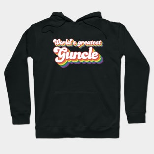 World's Greatest Guncle – whimsical rainbow font Hoodie